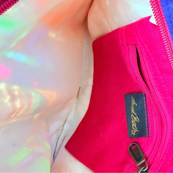 Laurel Burch Shoulder Crossbody Bag colorful rainbow beaded cat purse / mirror - Picture 7 of 10